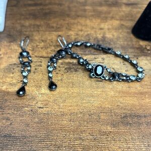 Givenchy Black and Silver Beaded Jewelry Set